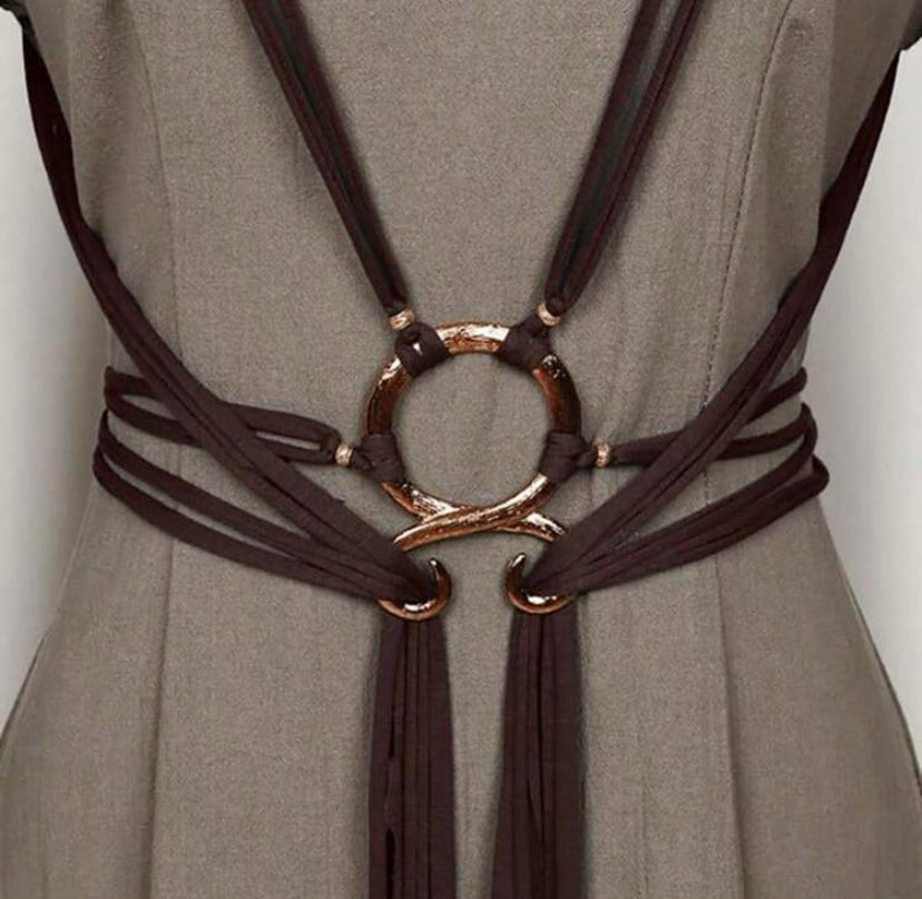 Long Rope Ring Knotted Belt For Women