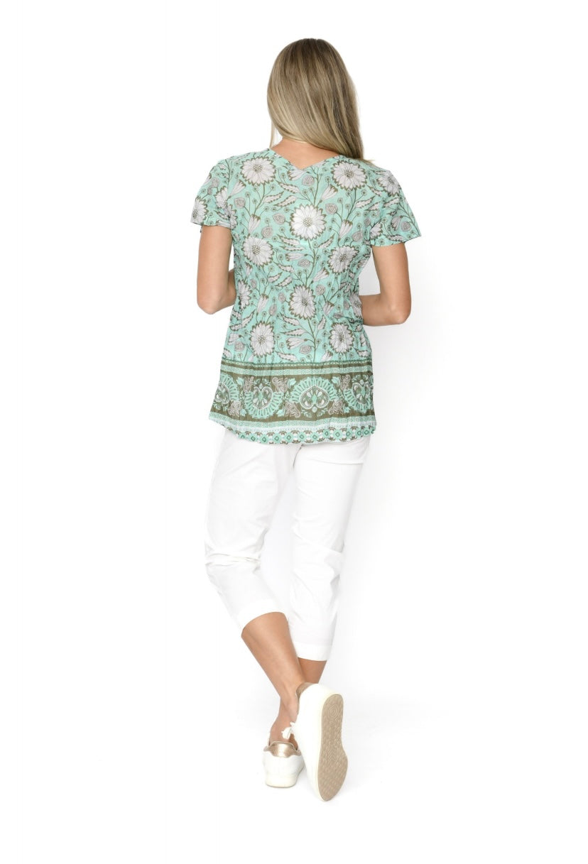 Taylor Green Geo Cotton Top