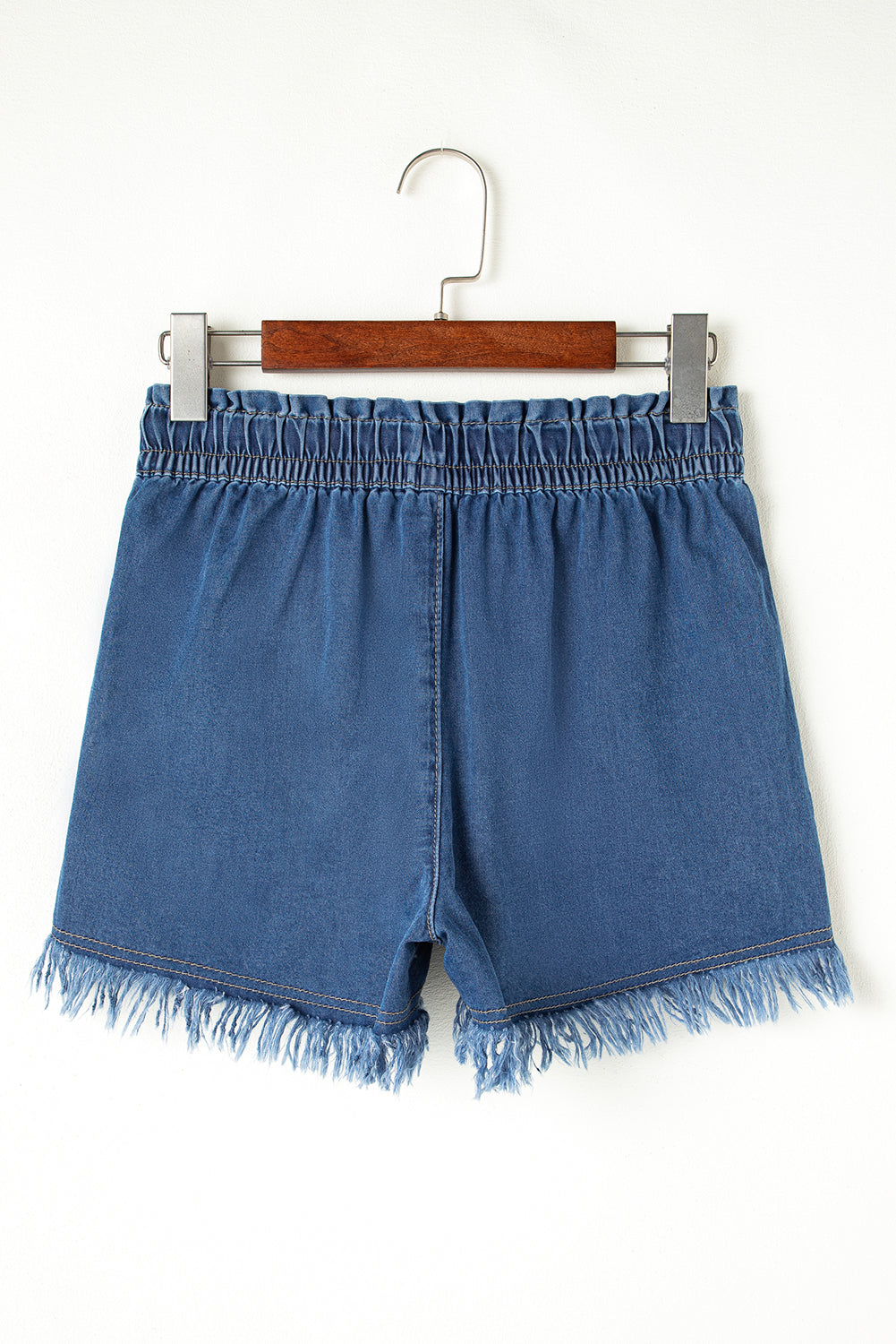 Ashleigh Blue Raw Hem Drawstring High Waist Denim Shorts