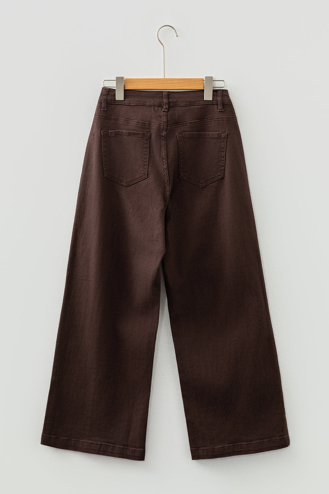 Red Sandalwood Solid Color Seamed Center Wide Leg Cropped Jeans - Lulubelles Clothing and Accessories