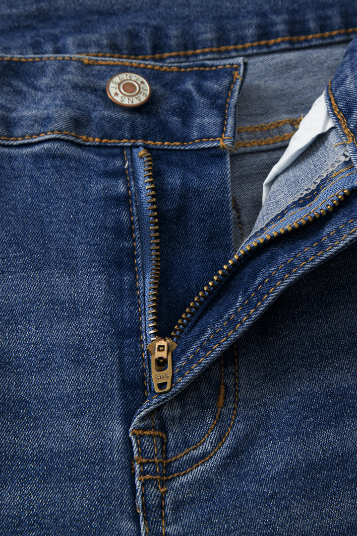 Real Teal Raw Hem Unique Cuffs Straight High Rise Loose Jeans - Lulubelles Clothing and Accessories