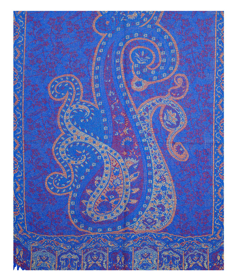 Royal Blue Paisley Pashmina Scarf