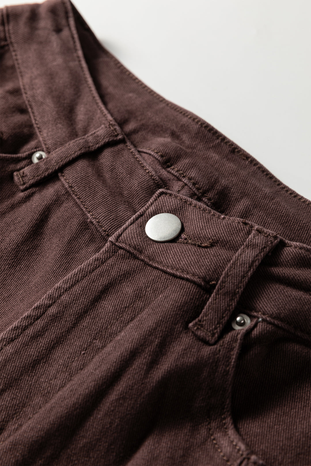 Red Sandalwood Solid Color Seamed Center Wide Leg Cropped Jeans - Lulubelles Clothing and Accessories