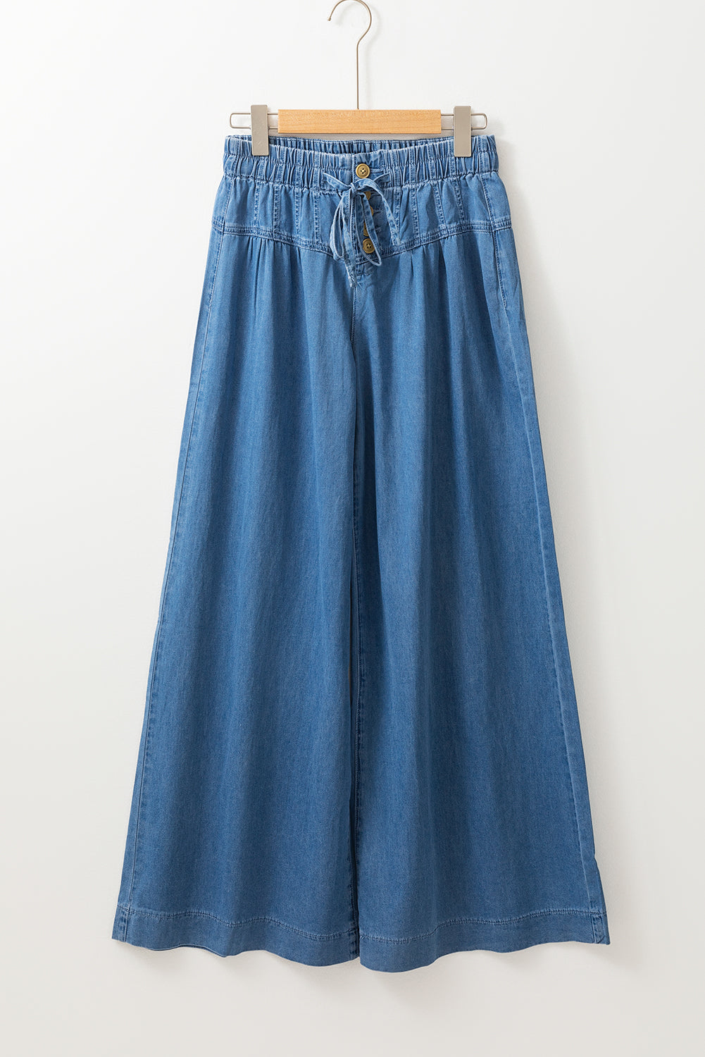 Carbon Grey Mineral Wash Button High Waist Wide Leg Jeans