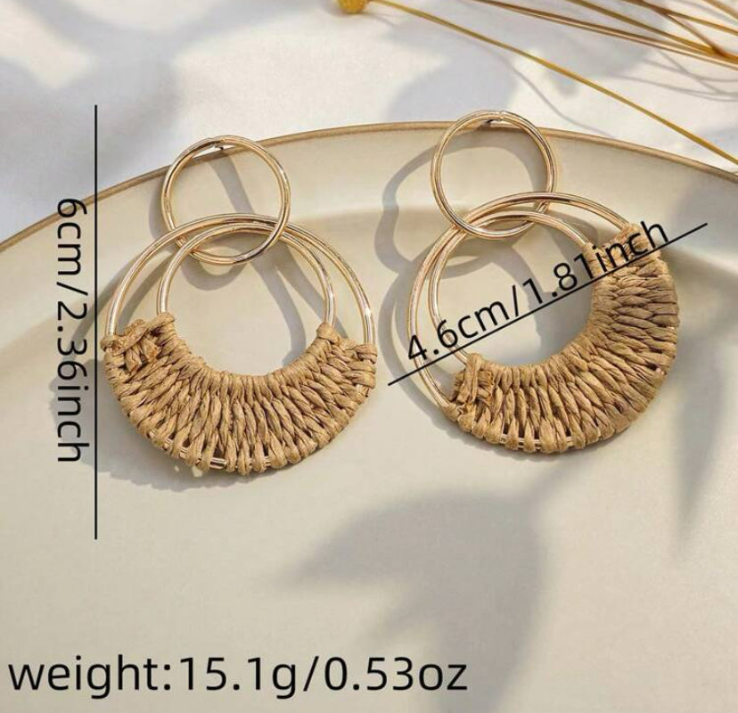 White Gold Woven Earrings