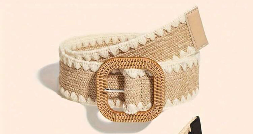 Cream Beige Elasticated Belt