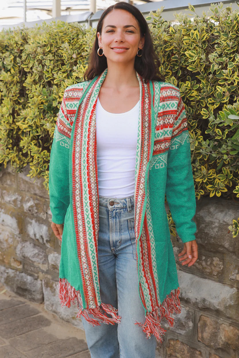 Emerald Aztec Cardigan