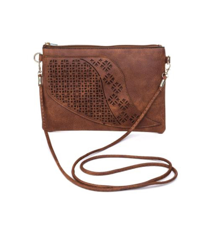 Caramel horizontal clutch shoulder Bag with strap