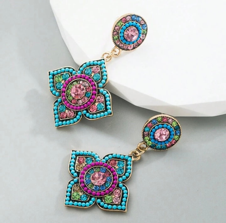 Multi Colour Drop Earrings