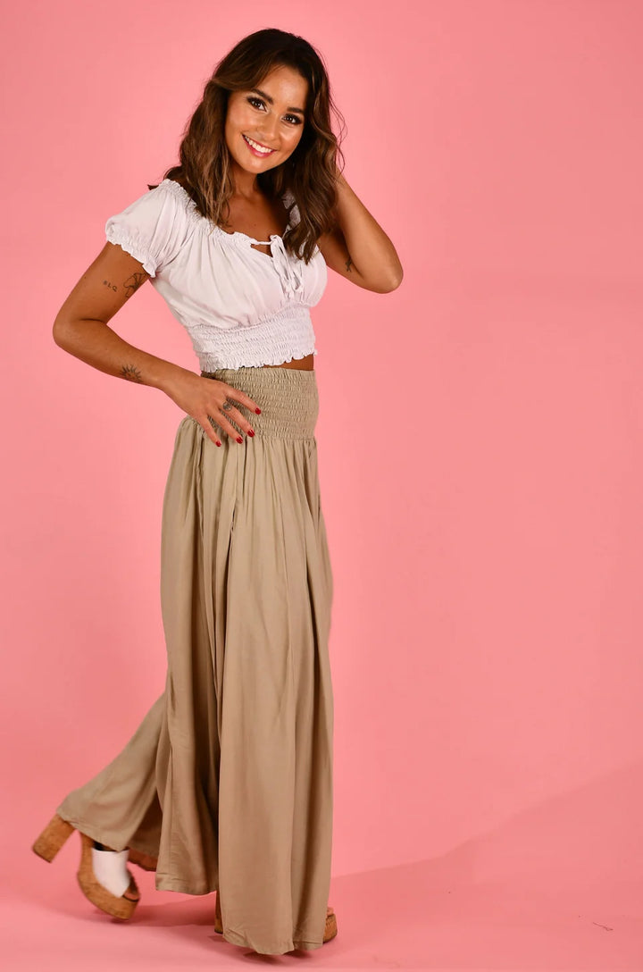 Sand Wide Leg Pants