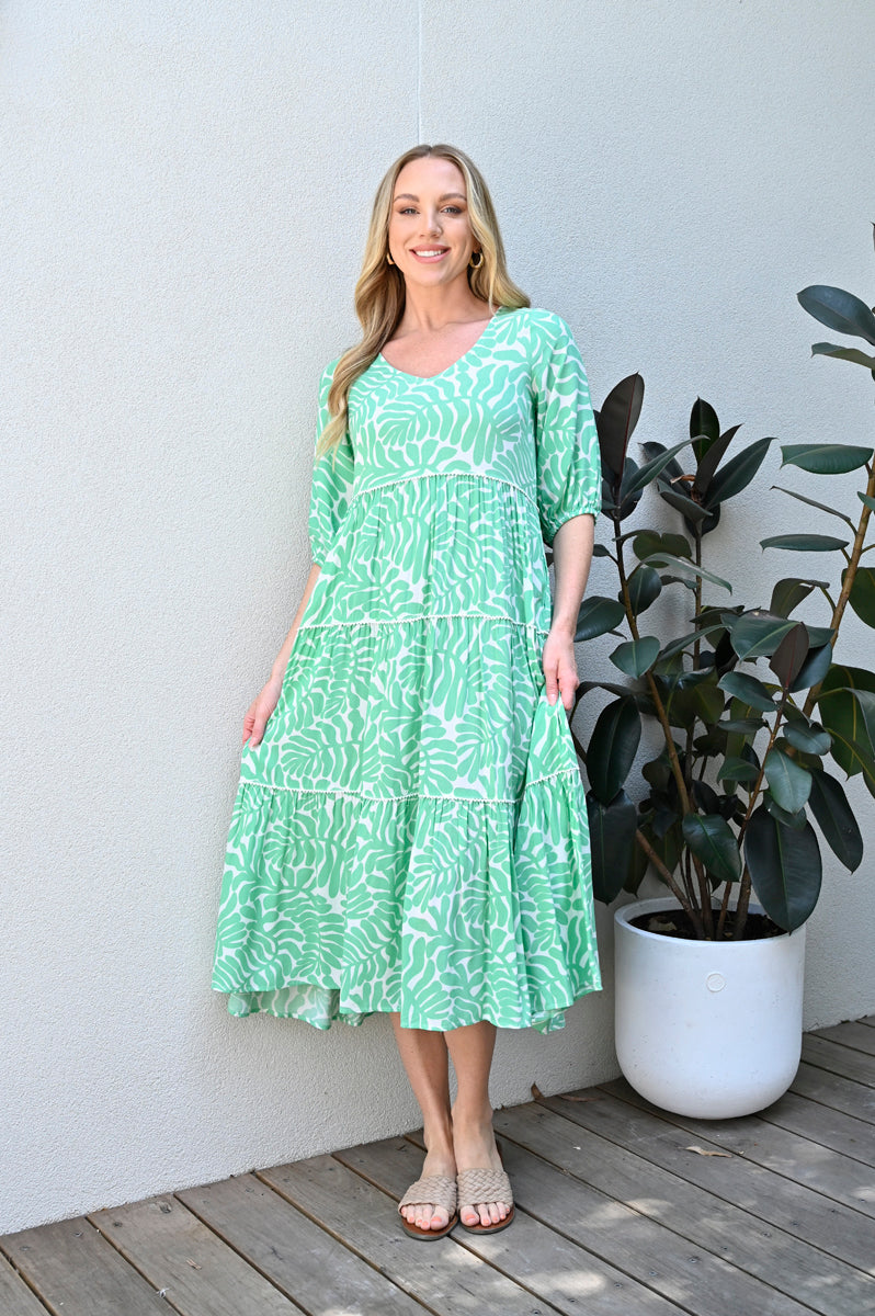 Mint Leaf Midi Comfort Dress