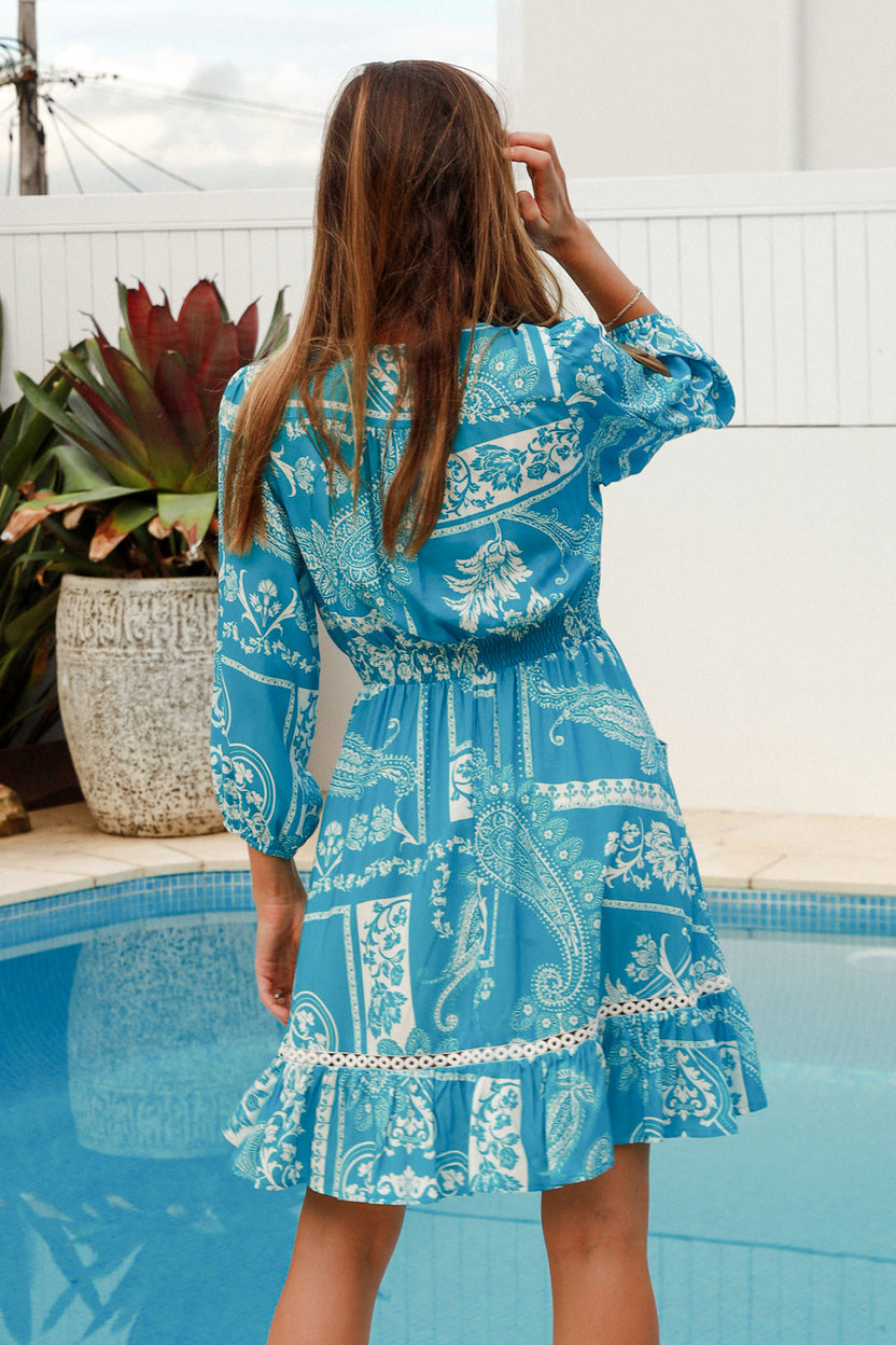 Tina Turquoise ‘winner’ Mini Dress