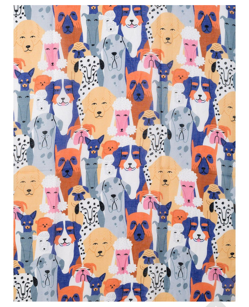 Dog White Cartoon Artistic Scarf