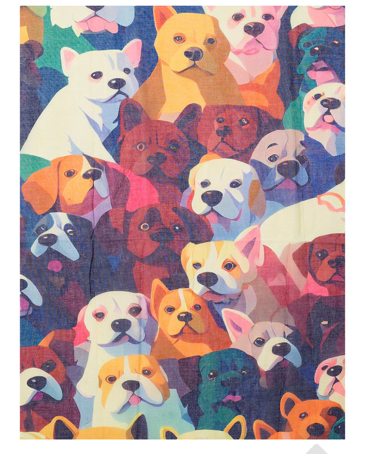 Dog Cartoon Artistic Scarf