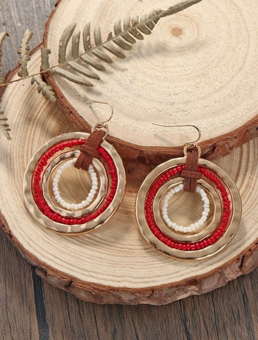 Tribal Red Gold Earrings