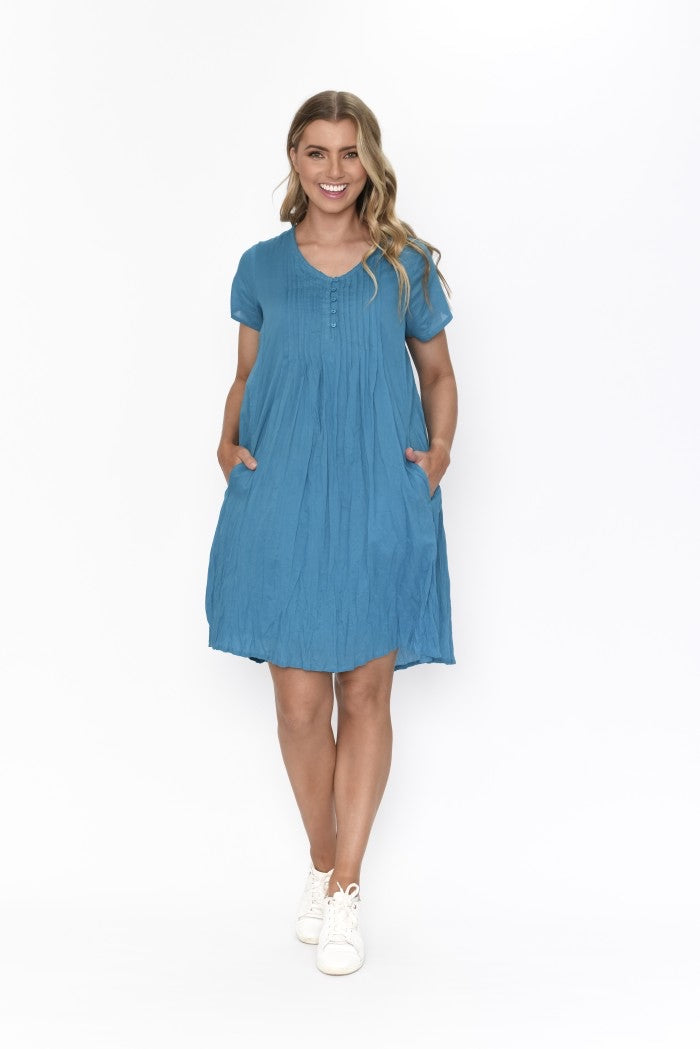 Taylor Blue Cotton Dress