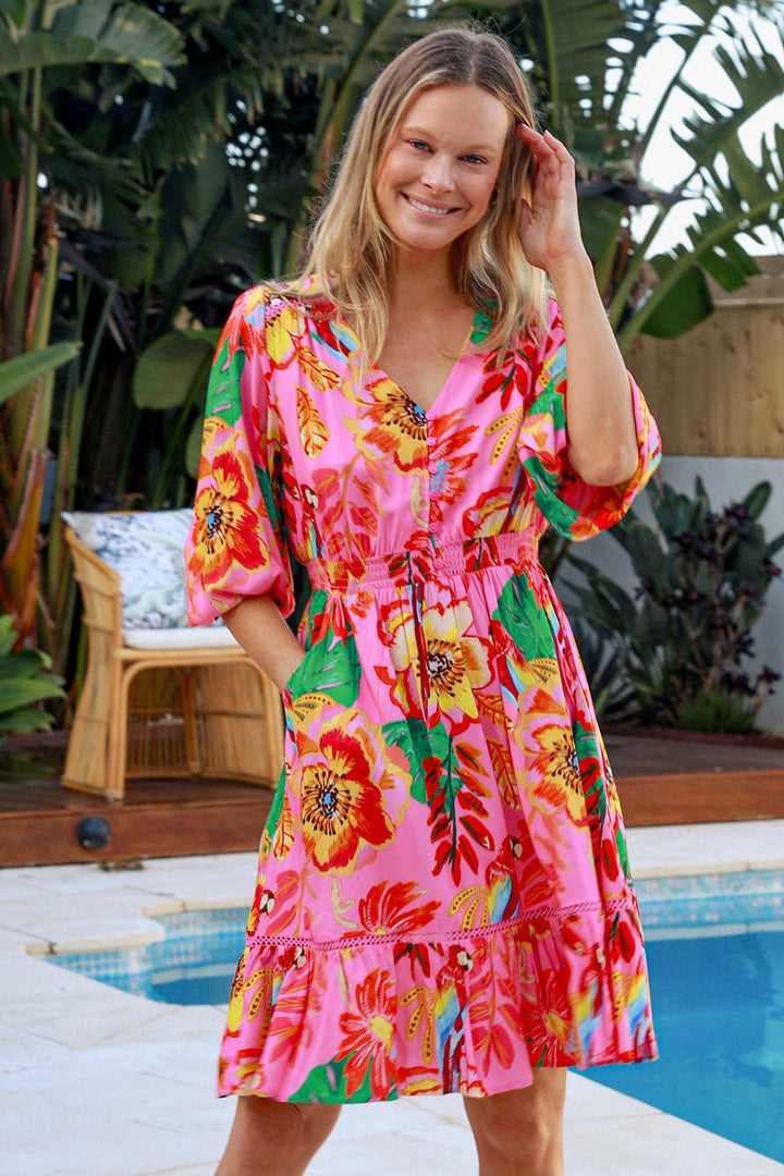 Tina Pink Parrot ‘winner’ Mini Dress