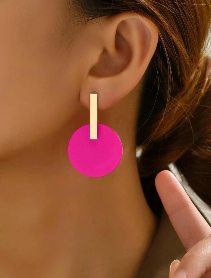 Pink Gold Circle Earrings