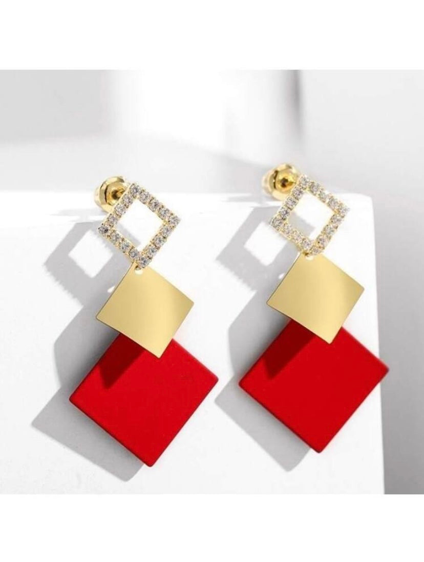 Red Diamante Earrings