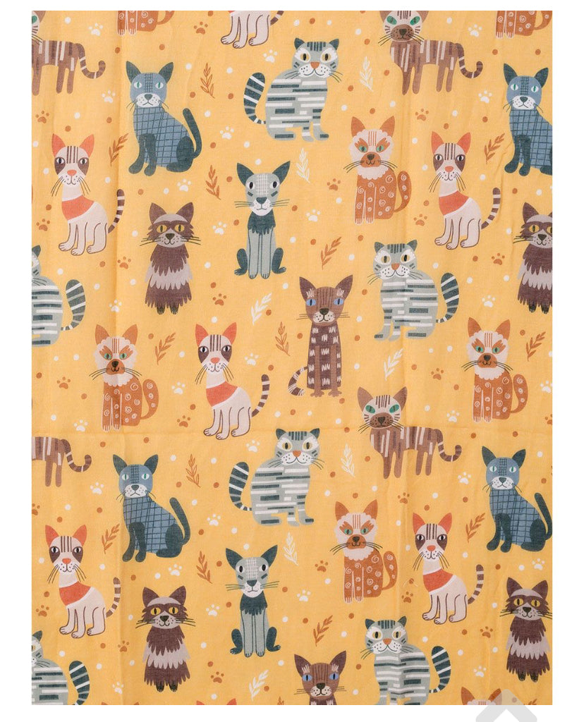 Dog Yellow Cartoon Artistic Scarf