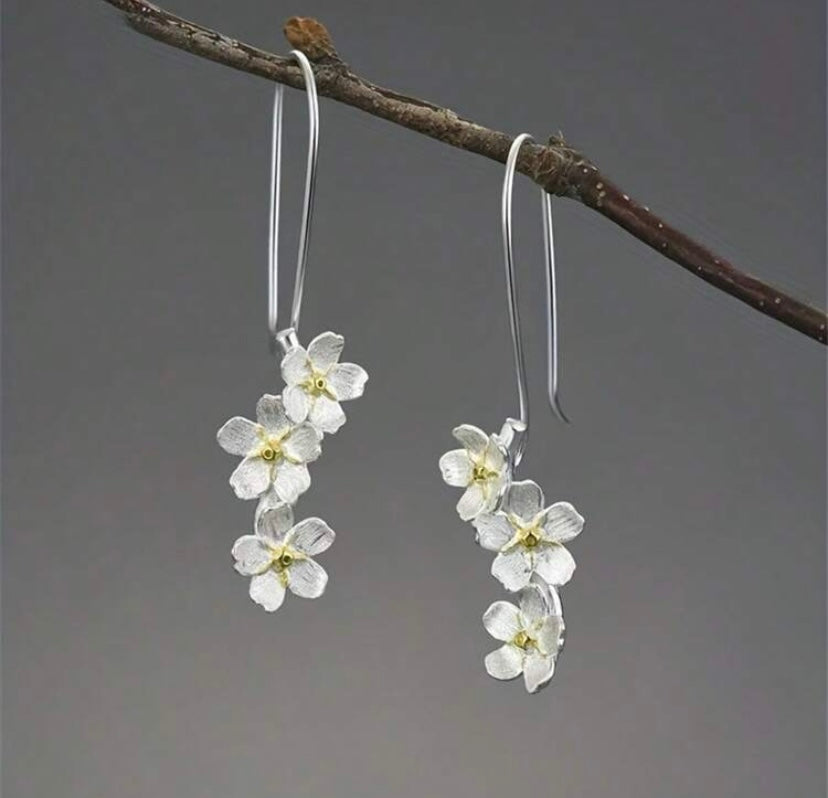 Silver Flower Earrings