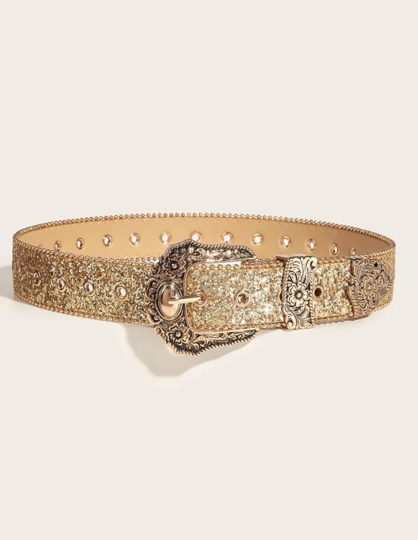 Gold Bling Buckle Belt