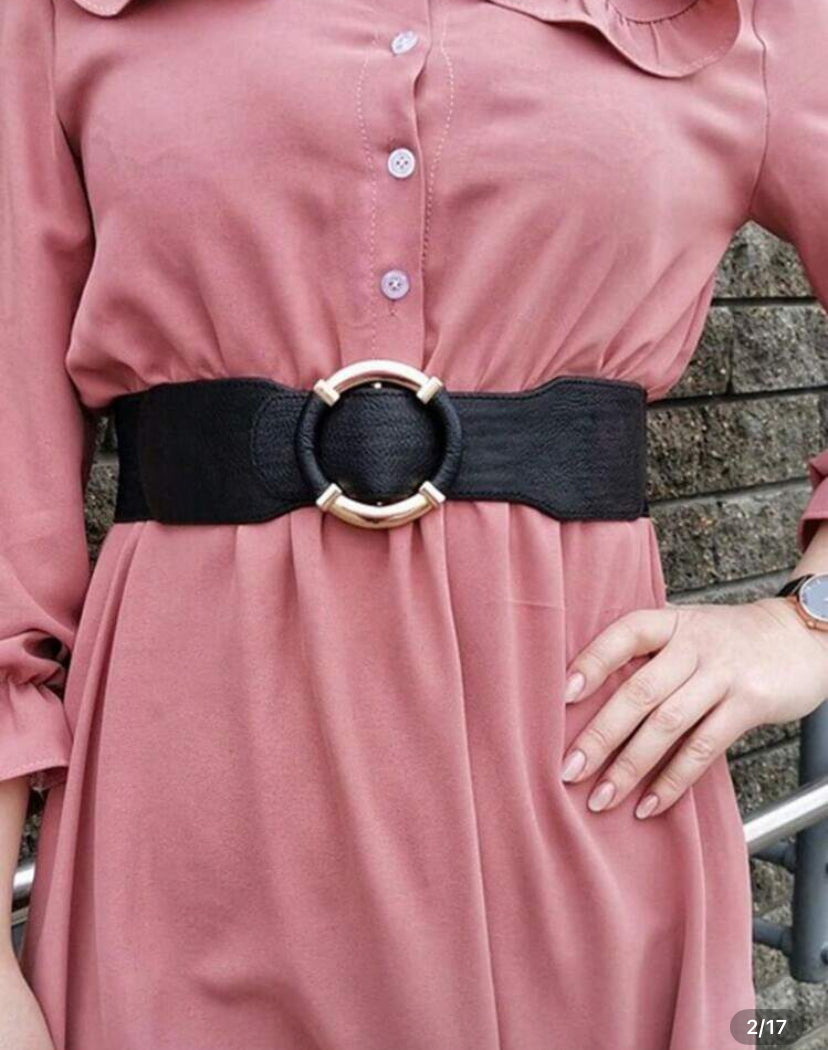 Black single Gold Circle Belt