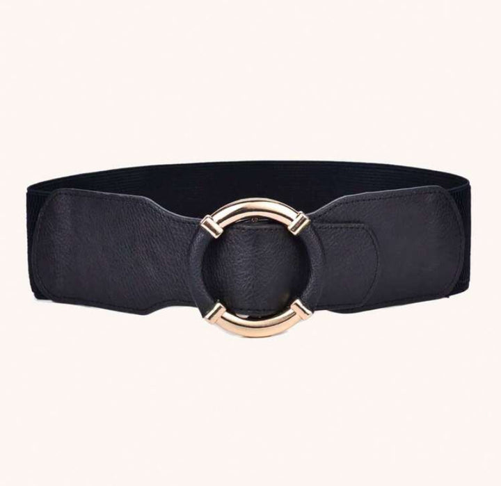 Black single Gold Circle Belt