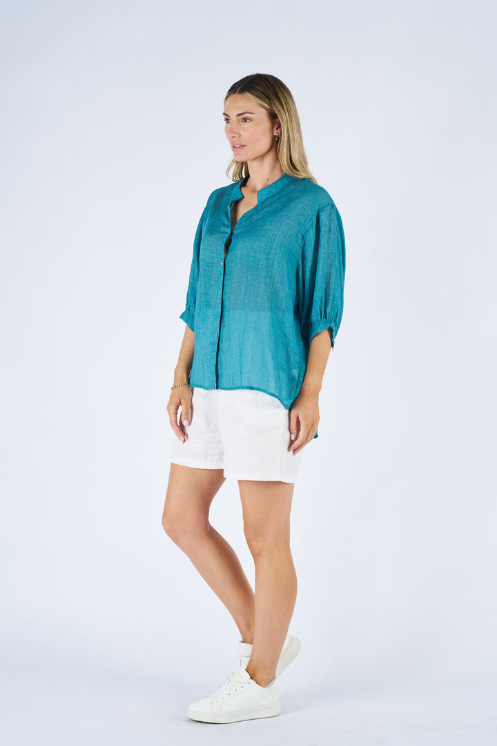 Ultimate Staple - Teal Linen Shirt