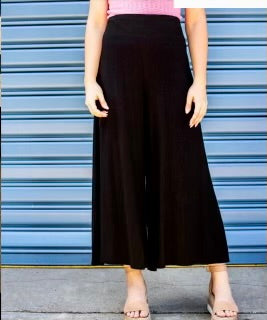 Black Flare Leg Culottes