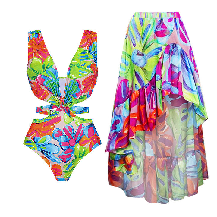 Midriff Outfit One-Piece Swimsuit Suit