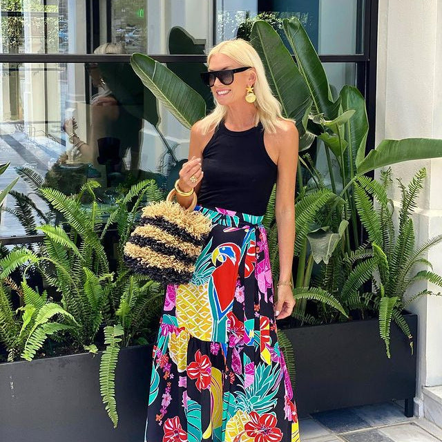 Skirt Same Print Lace Up Vacation Casual Skirt Women