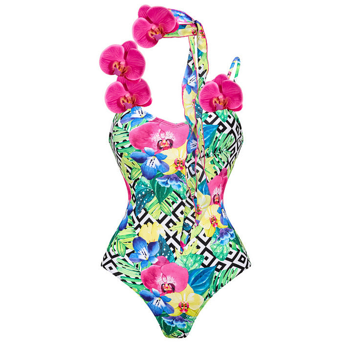 Swimsuit with Shoulder Straps with Silk Scarf