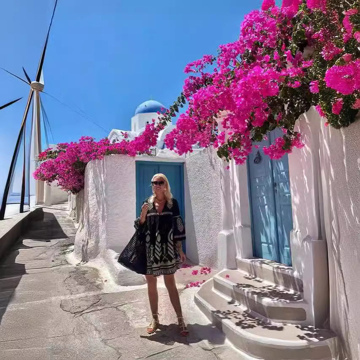 Dress Internet Celebrity Same Positioning Printing Bell Sleeve Dress