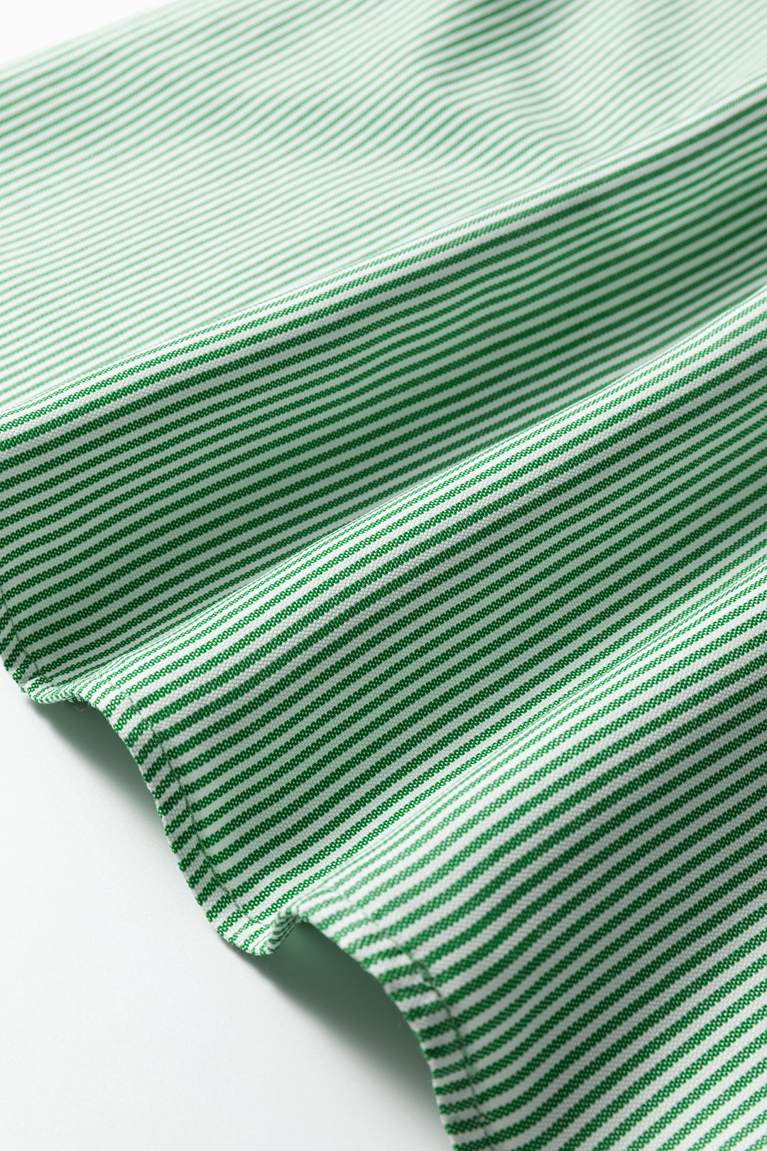 Mint Green Striped Print Collared Split Neck Half Sleeve Blouse - Lulubelles Clothing and Accessories