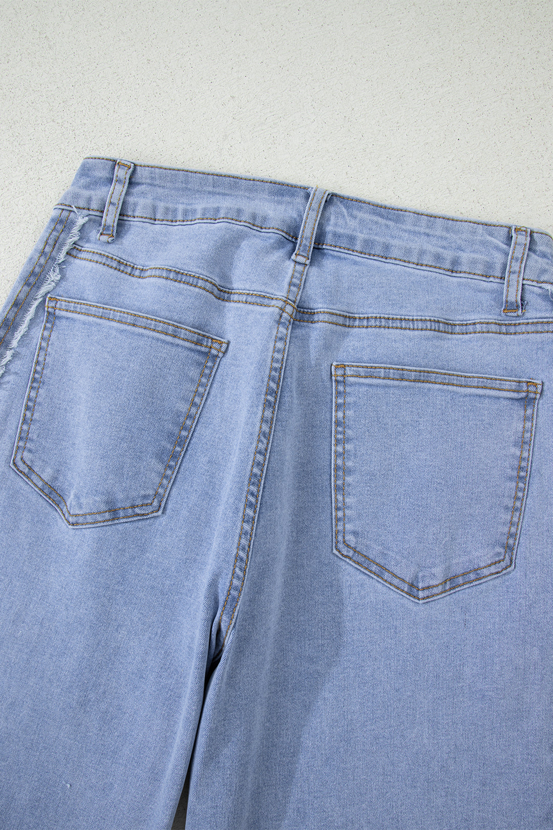 Beau Blue Contrast Stripe Frayed Side Panel Patchwork Shift Jeans - Lulubelles Clothing and Accessories