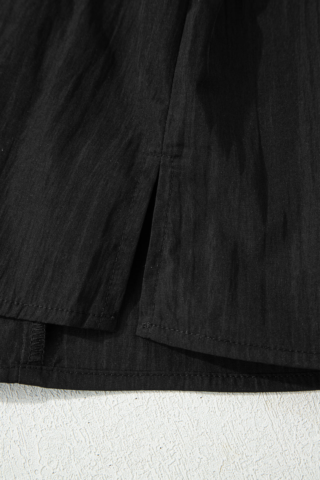 Black Contrast Trim Dual Ruffle Short Sleeve Textured Blouse - Lulubelles Clothing and Accessories