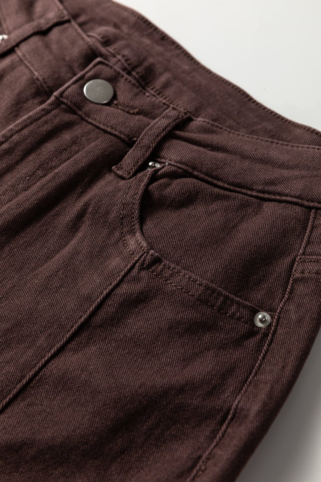 Red Sandalwood Solid Color Seamed Center Wide Leg Cropped Jeans - Lulubelles Clothing and Accessories