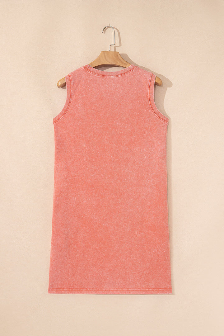 Beau Blue Mineral Wash Pocket Tank Mini Dress