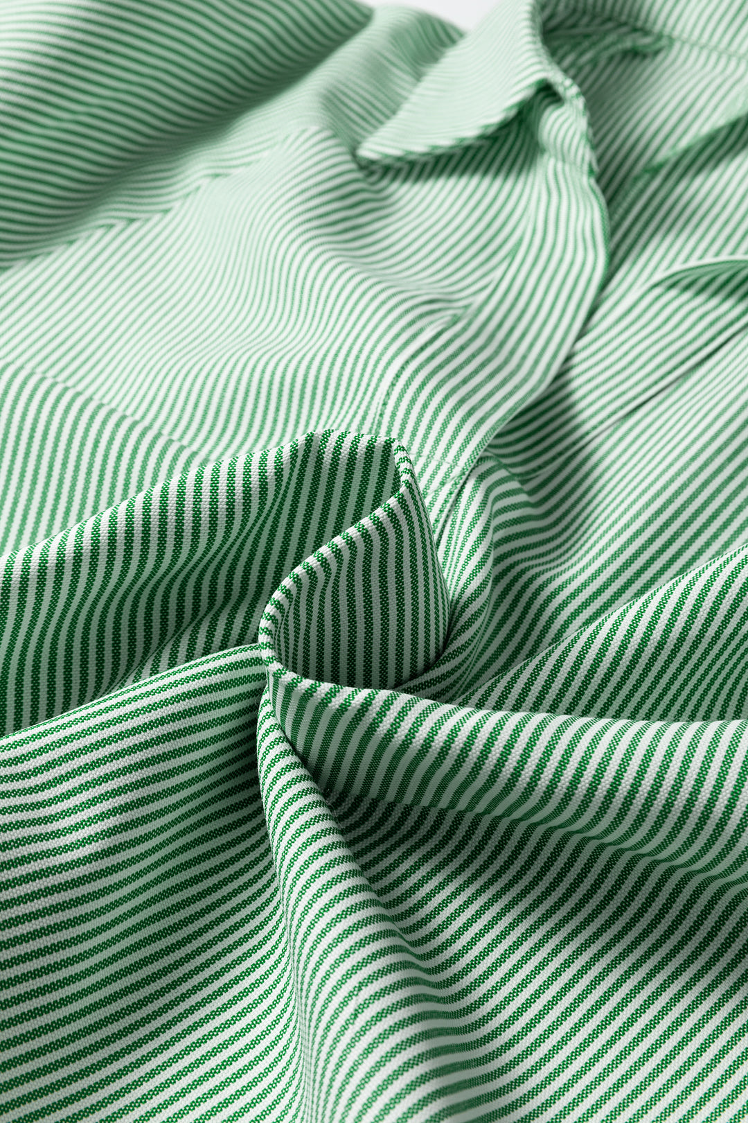 Mint Green Striped Print Collared Split Neck Half Sleeve Blouse - Lulubelles Clothing and Accessories
