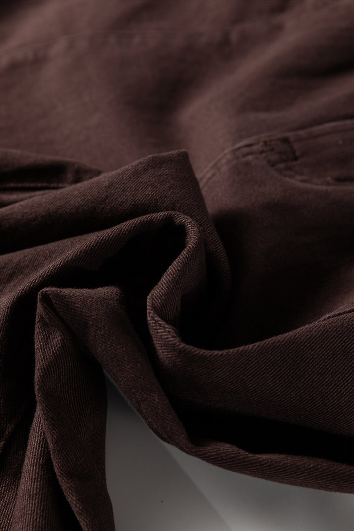 Red Sandalwood Solid Color Seamed Center Wide Leg Cropped Jeans - Lulubelles Clothing and Accessories