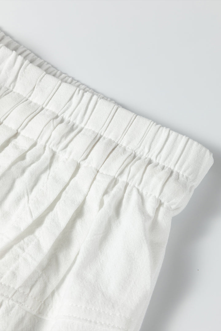 Jet Stream Drawstring Elastic Waist Button Pleated Detail Wide Leg Pants - Lulubelles Clothing and Accessories