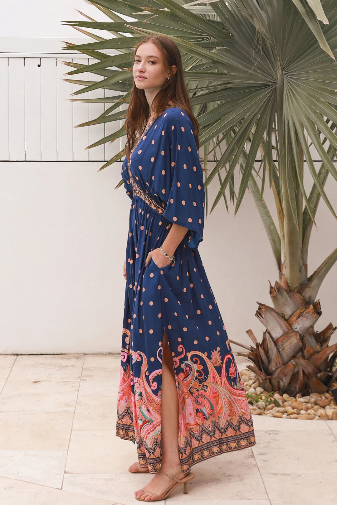 Sofia Navy Midi Dress