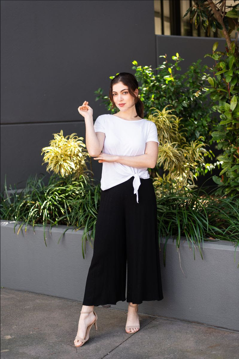 Black Flare Leg Culottes