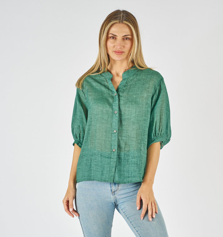 Emerald Linen Shirt